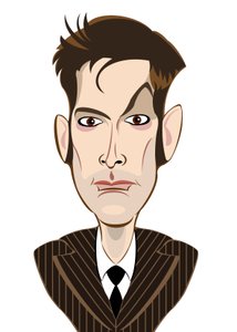 David Tennant como Doctor Who (caricatura)